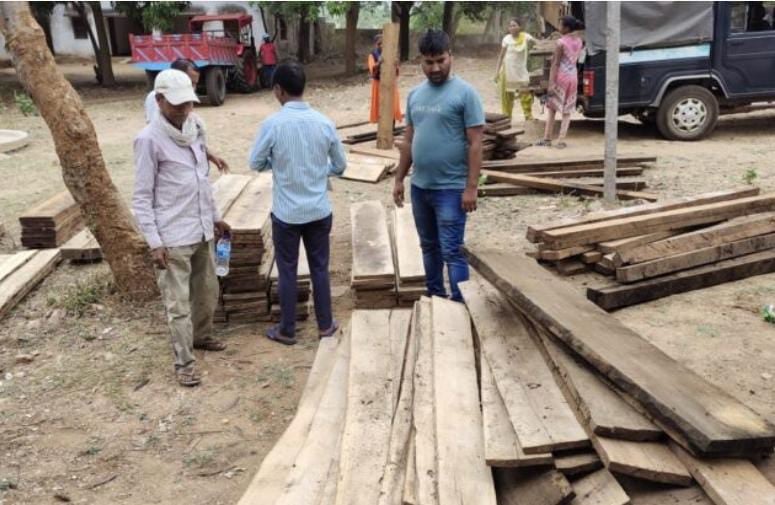 PALAMU: वन विभाग का छापा, लाखों की कीमती लकड़ियों बरामद , तस्कर भी धराया