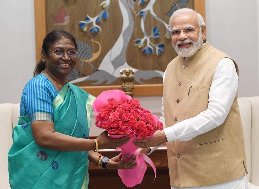 राष्ट्रपति पद की प्रत्याशी द्रौपदी मुर्मू  ने प्रधानमंत्री नरेंद्र मोदी से की मुलाकात