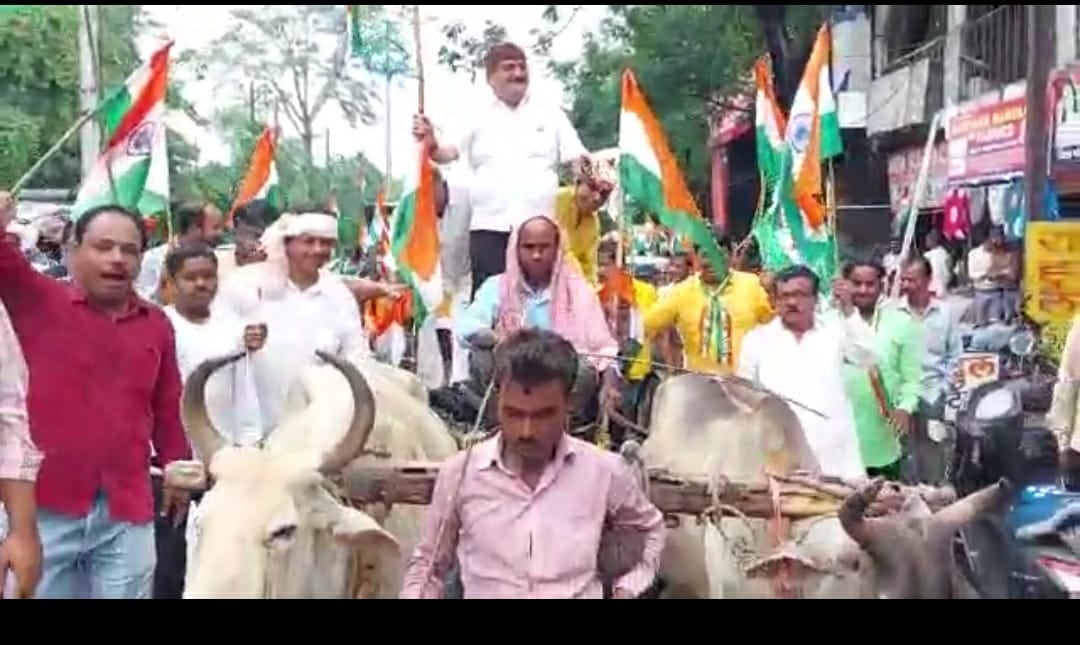 तिरंगा यात्रा तेरे रंग हजार, ढुल्लू ने बाइक रैली की तो राज ने बैलगाड़ी की सवारी