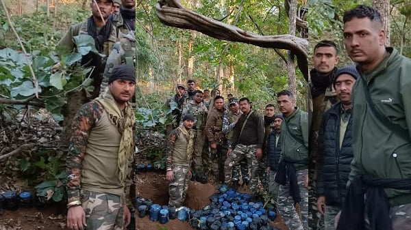 लोहरदगा में पुलिस-नक्सली मुठभेड़ : इनामी नक्सली की खात्मे के बाद भारी मात्रा में विस्फोटक बरामद