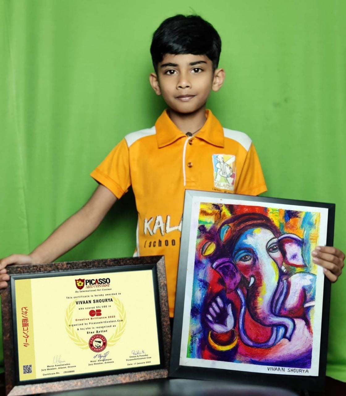 6 वर्षीय विवान शौर्या ने पेंटिंग में जीता अंतरराष्ट्रीय पुरस्कार, 38 देशों के 1100 प्रतिभागियों में मिला स्टार आर्टिस्ट अवार्ड