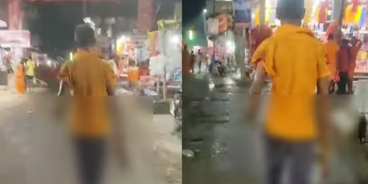 कटे हुए बाएं हाथ को अपने दाएं हाथ में लेकर घूमता दिखा शख्स, गंगा में बहाने जा रहा था हाथ