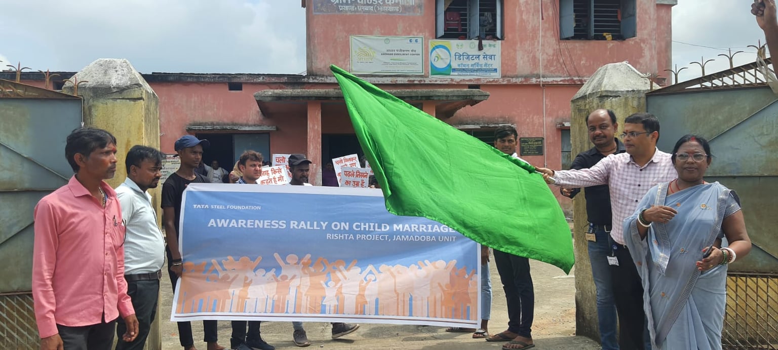 बाल विवाह पर जागरूकता के लिए टाटा स्टील फाउंडेशन ने निकली रैली