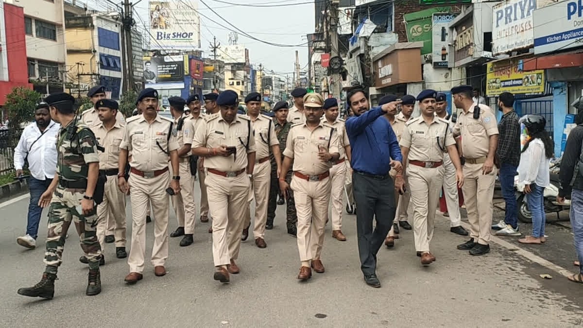 ईद मिलाद उन नबी को लेकर अलर्ट रांची पुलिस, मैन रोड से सर्जना चौक तक वाहनों की नो एंट्री, पुलिसकर्मी तैनात
