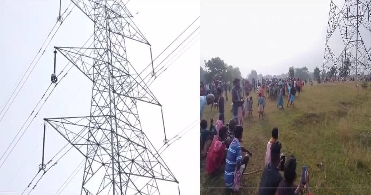 देवघर में हाईटेंशन पोल पर चढ़ा युवक, नीचे उतारने में लोगों के  छूट रहे पसीने