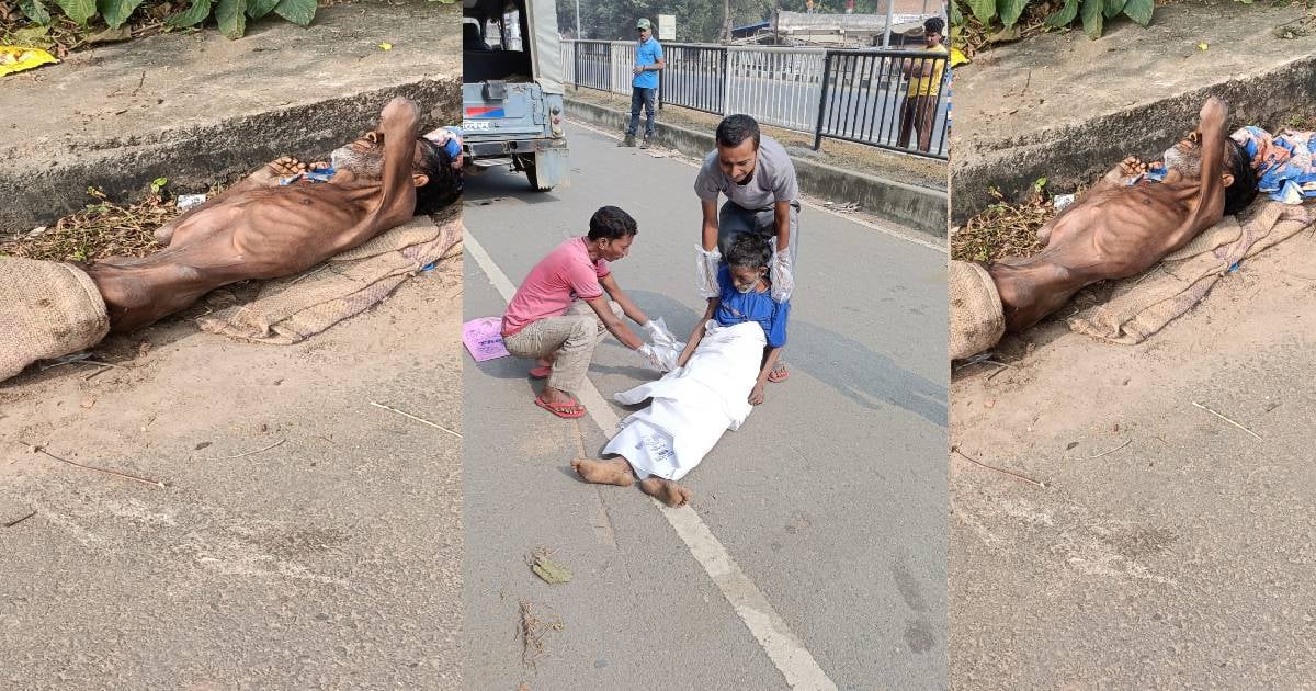 दुमका: पुलिस ने पेश की इंसानियत की नई मिसाल, सड़क किनारे पड़े अधेड़ व्यक्ति को दिया जीवन दान