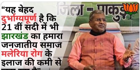 सुंदरपहाड़ी पहुंचे बाबूलाल, कहा आदिवासियों को मलेरिया से मरने के लिए छोड़ सीएम हेमंत कर रहे सिर्फ प्रचार- प्रसार