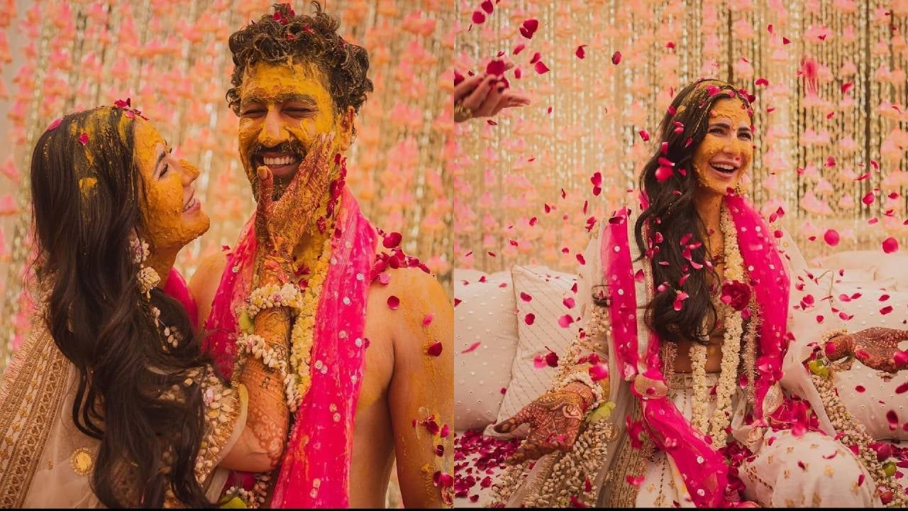 हल्दी रस्म के इस तस्वीर में बला सी खूबसूरत नजर आईं कैटरीना..!