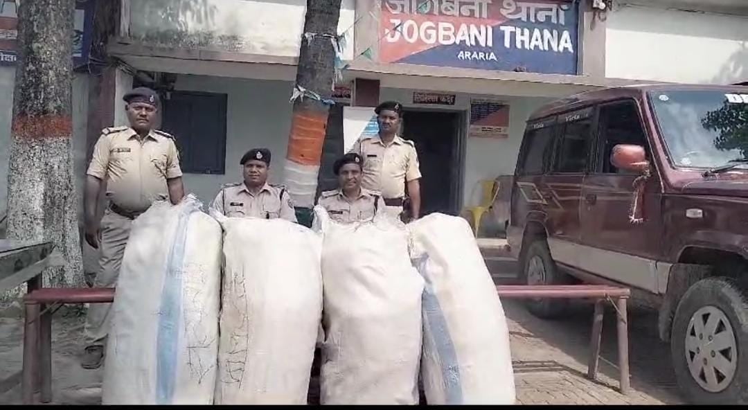 Bihar: नशे के अवैध कारोबार के खिलाफ अररिया पुलिस की बड़ी कार्रवाई! 140 किलो गांजा जब्त, तस्कर फरार