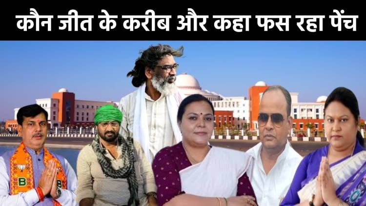 EXCLUSIVE JHARKAHND ELECTION 2024: देखिए संथाल परगना प्रमंडल की 18 सीट पर किसका रहेगा कब्जा, कौन जीत के करीब और कहां फस रहा पेंच