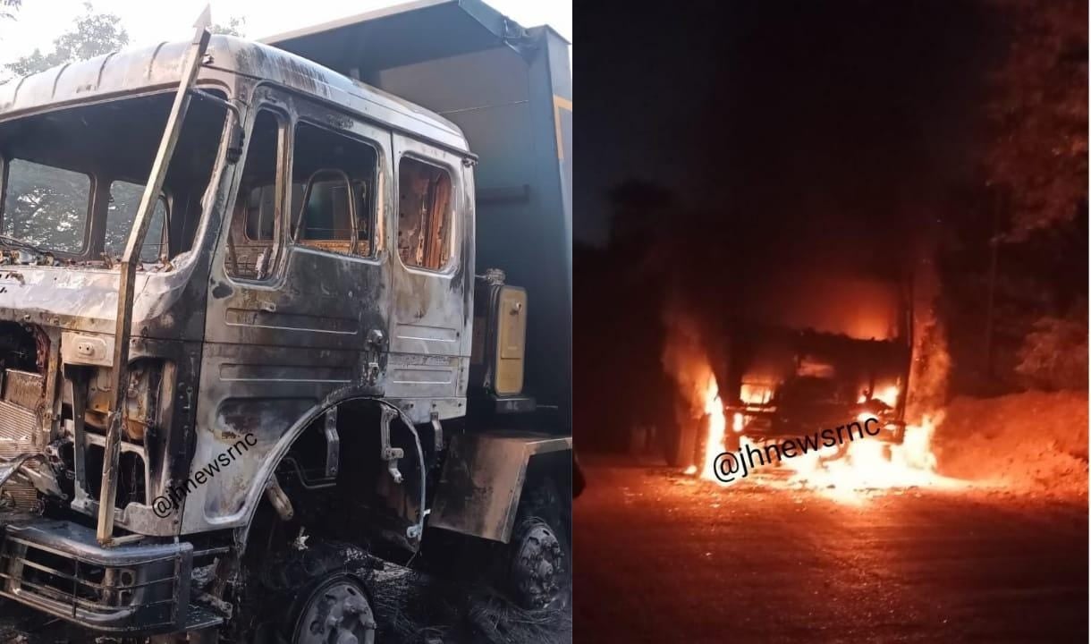 हजारीबाग में उग्रवादियों का उत्पात, पिपरवार में हाइवा को फूंका, जानिए विस्तार से