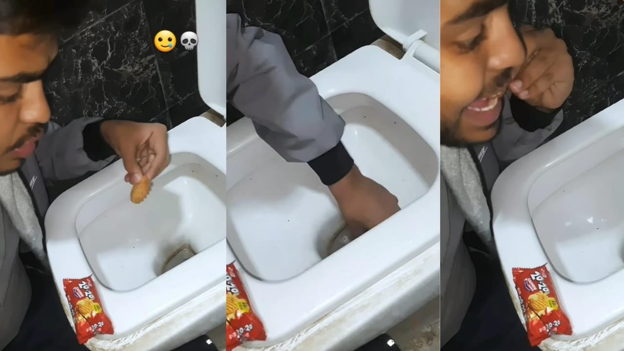 रातों रात स्टार बनने के लिए लड़के ने टॉयलेट सीट के पानी में भिगोकर खायी बिस्किट, लोग बोले-पुनीत सुपरस्टार का भी बाप निकला, देखिए VIDEO