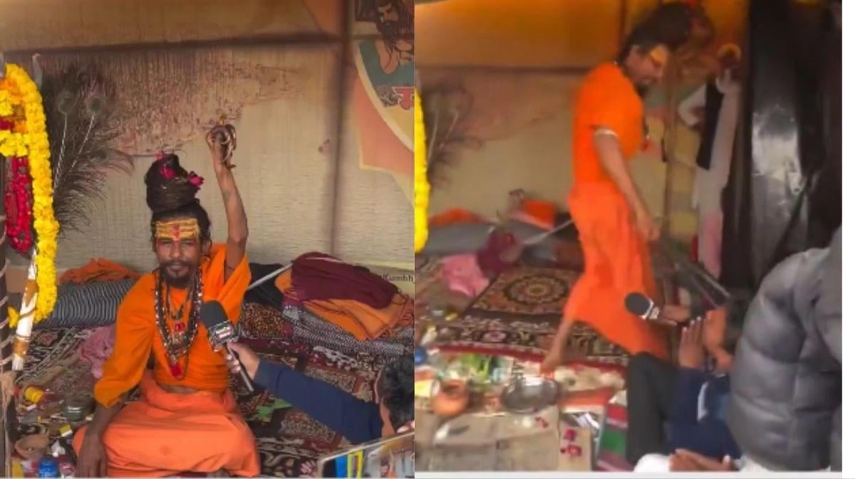 महाकुंभ में साधु बाबा से उल्टे- पल्टे सवाल करना Youtubers को पड़ा भारी, बाबा ने चिमटे से जमकर कर दी कुटाई, देखिए VIDEO