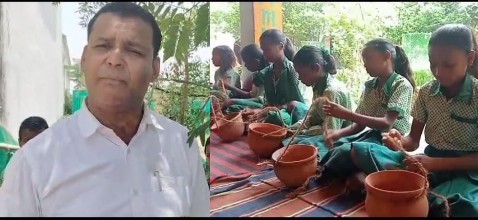 बेजुबानों के लिए डुमरथर विद्यालय में चलाया जा रहा है दाना-पानी अभियान