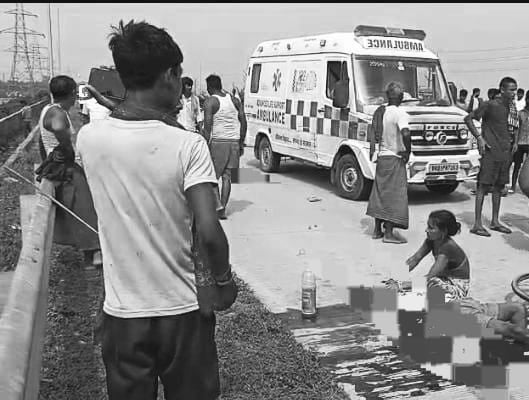 भागलपुर के NH-80 पर दर्दनाक सड़क हादसा,एक मजदूर की मौत