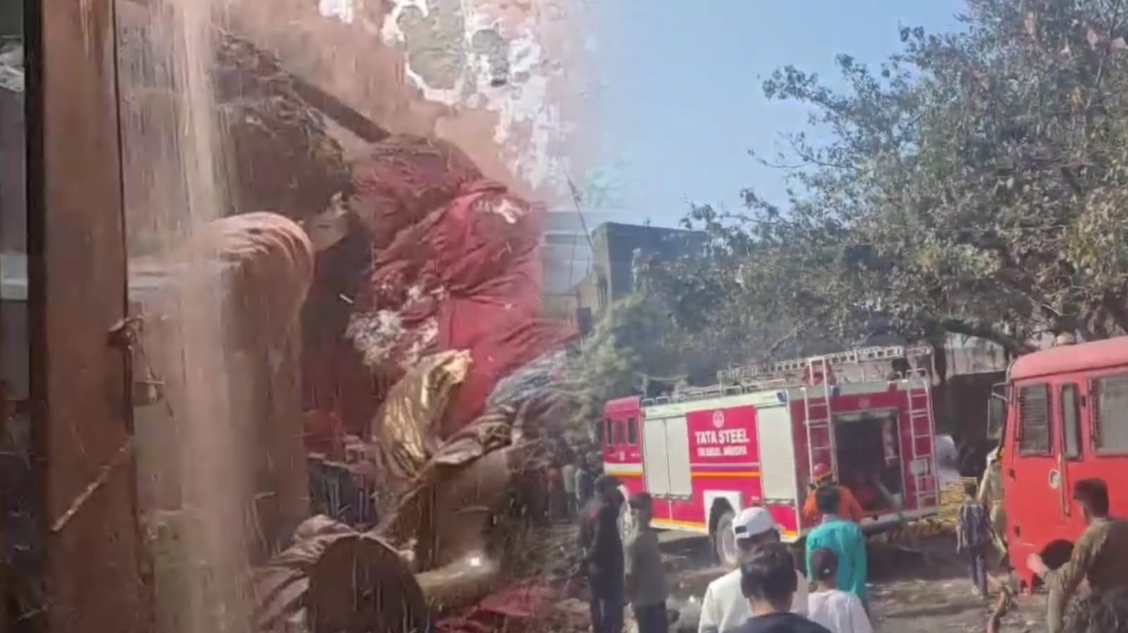 जमशेदपुर में टेंट गोदाम में लगी भीषण आग, लाखों का सामान जलकर खाक