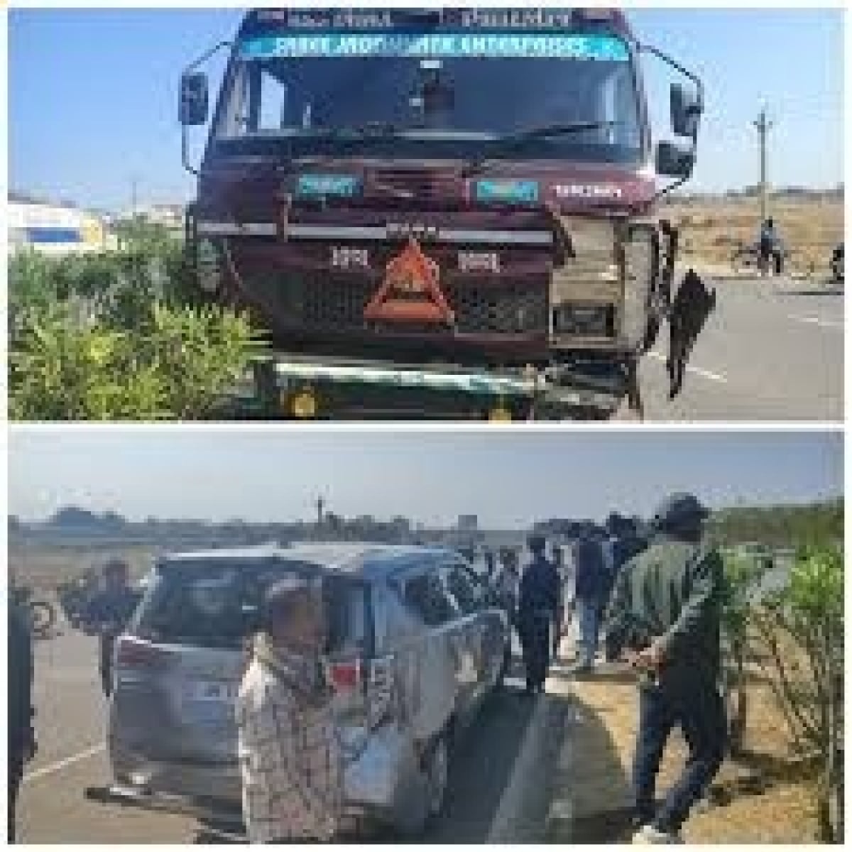 मतगणना केंद्र के पास भीषण सड़क हादसा, इनोवा और ट्रक की टक्कर के बाद मची अफरा-तफरी