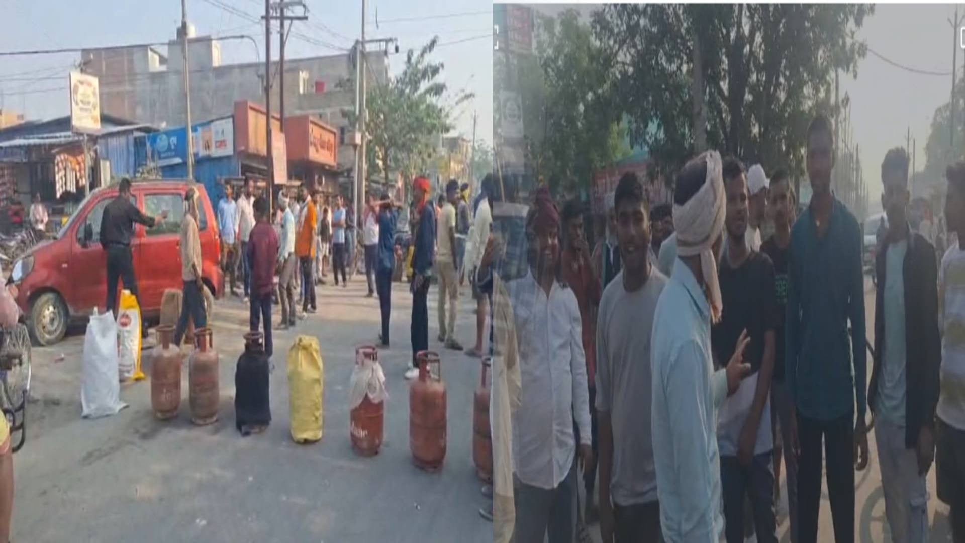 LPG सिलेंडर नहीं मिलने से लोगों का फूटा गुस्सा, मुजफ्फरपुर के कांटी में सड़क पर उतरे लोग