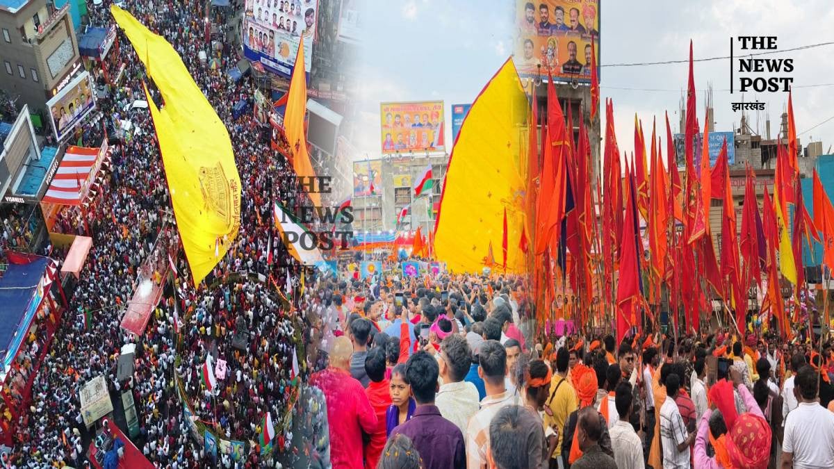 राम मय हुई राजधानी रांची,अलग अलग इलाके से मेन रोड पहुंचा अखाड़ा,देखिए तस्वीर