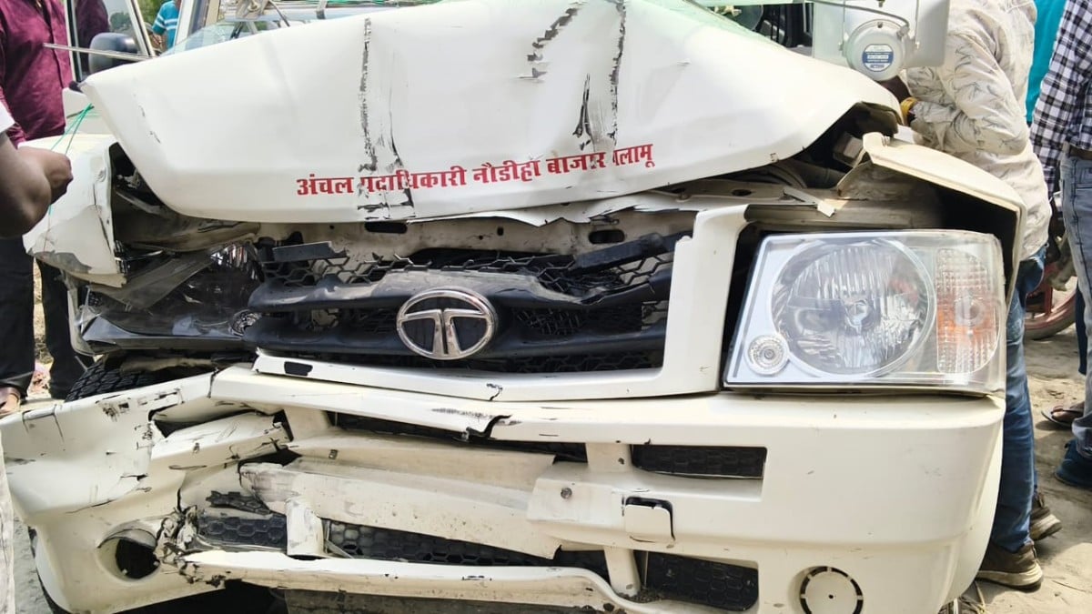 पलामू में भीषण सड़क हादसा: बेकाबू ट्रेलर ने सीओ की गाड़ी रौंदी