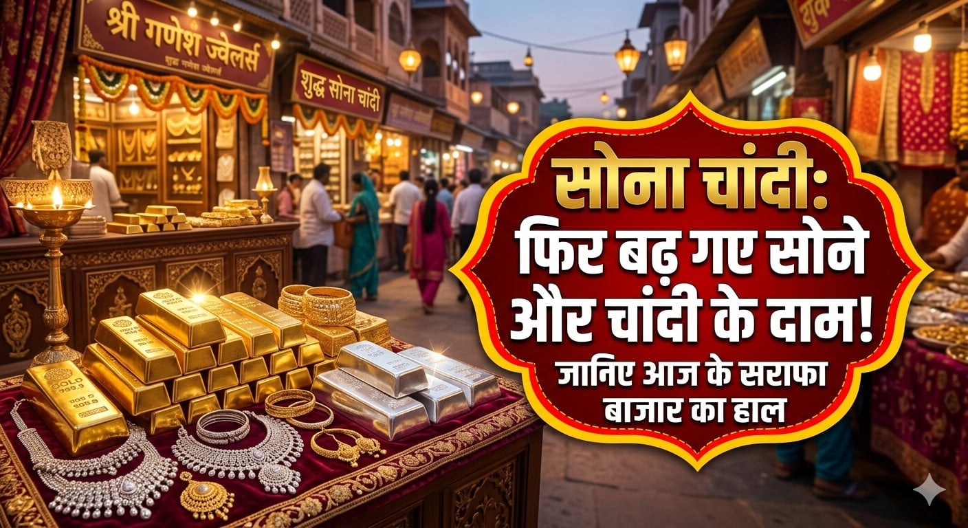सोना चांदी: फिर बढ़ गए सोने और चांदी के दाम! जानिए आज के सराफा बाजार का हाल