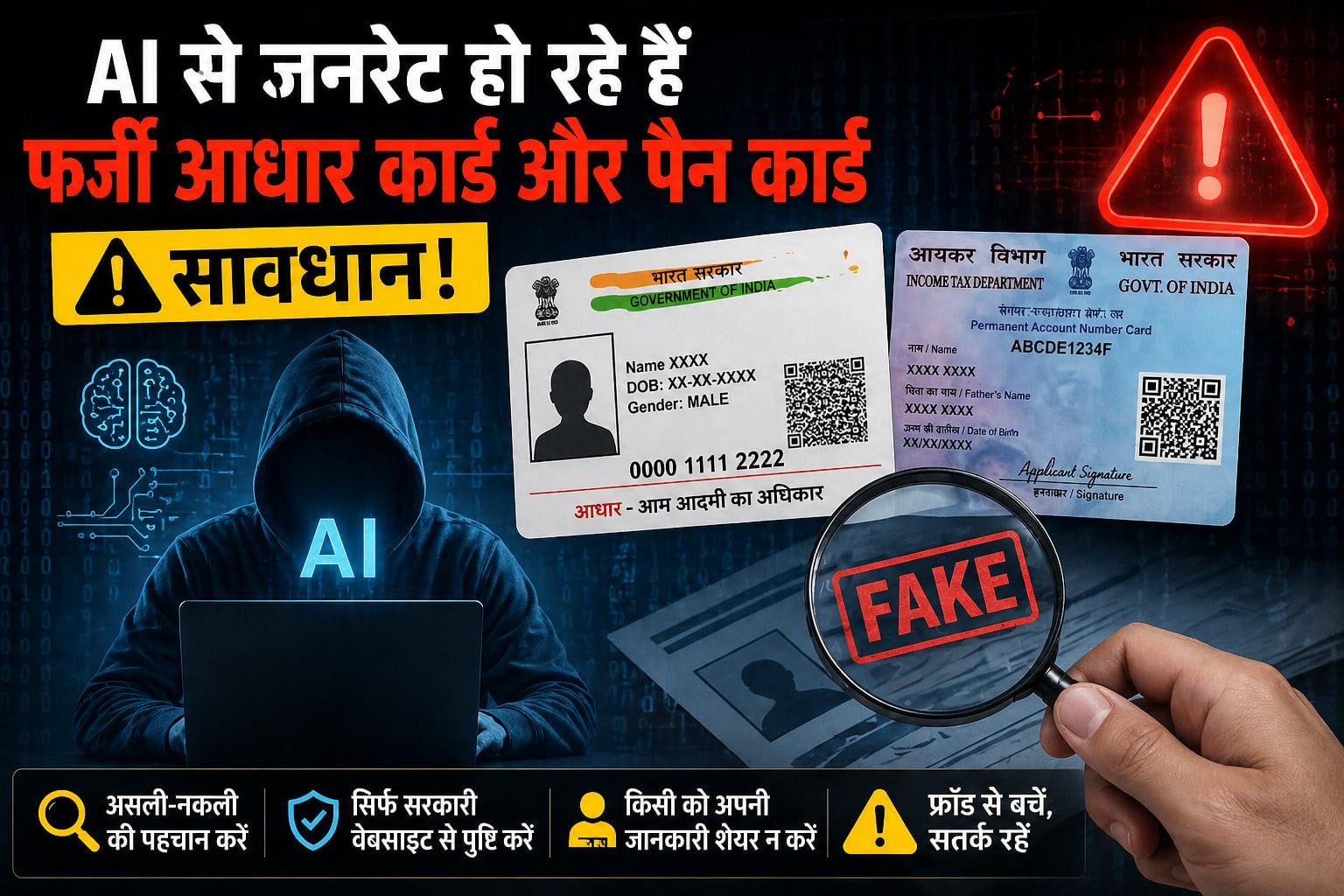 खतरे की घंटी! AI से बन रहे है असली दिखने वाले आधार कार्ड, हो जाए सावधान
