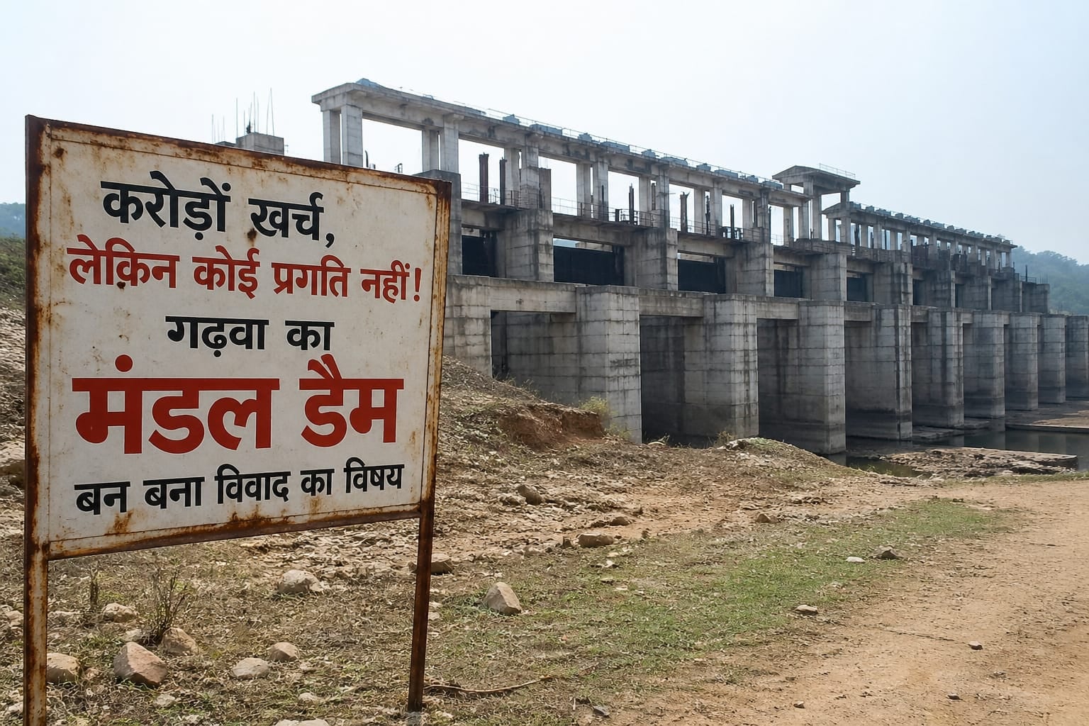 करोड़ों खर्च, लेकिन काम शून्य! गढ़वा के मंडल डैम पर उठा सवाल
