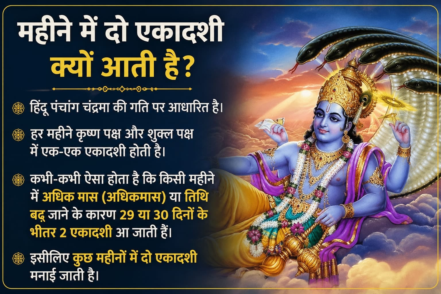 महीने में दो बार क्यों आती है एकादशी? पढ़िये इसके पीछे का रहस्य