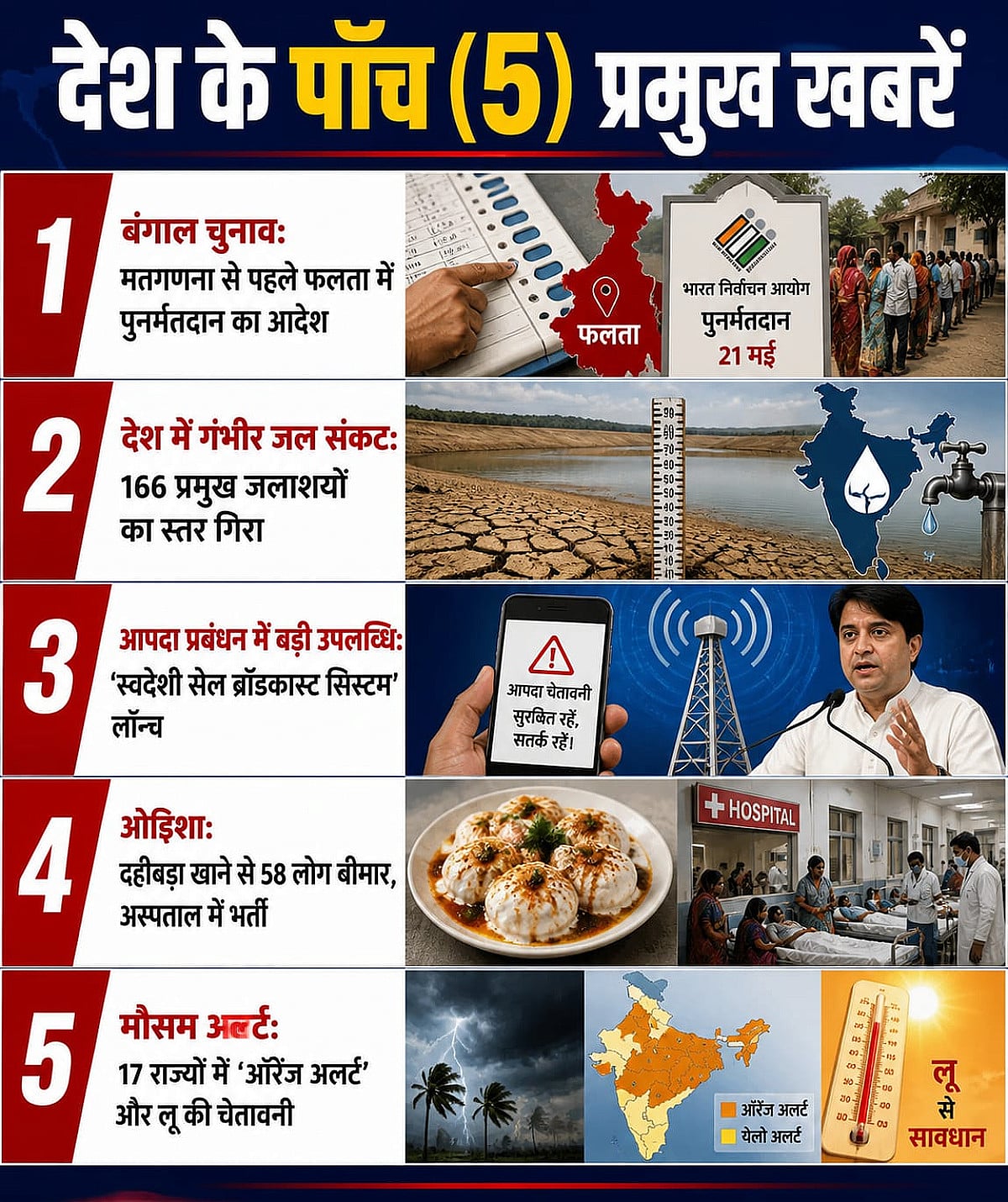 देश की पांच बड़ी खबरें जो आज हर नागरिक के लिए जानना है बेहद जरूरी