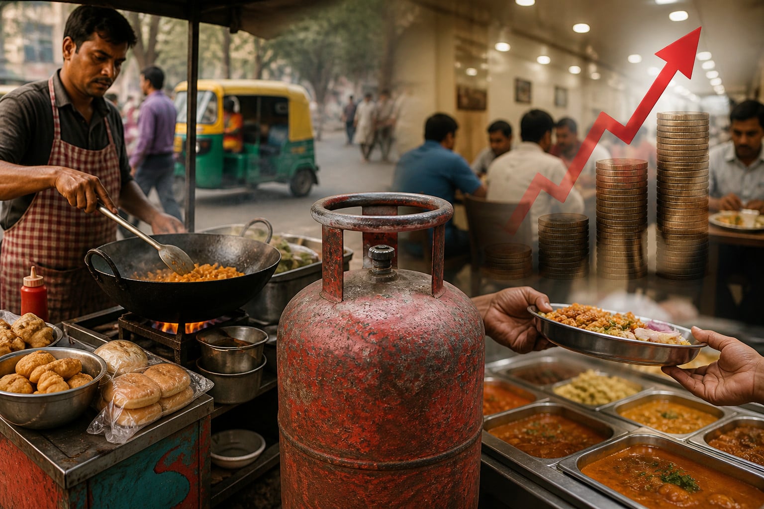 कमर्शियल गैस की बढ़ी कीमत का बाजार पर असर, होटल,ठेले खोमचे में बढ़ा खाने पीने का रेट