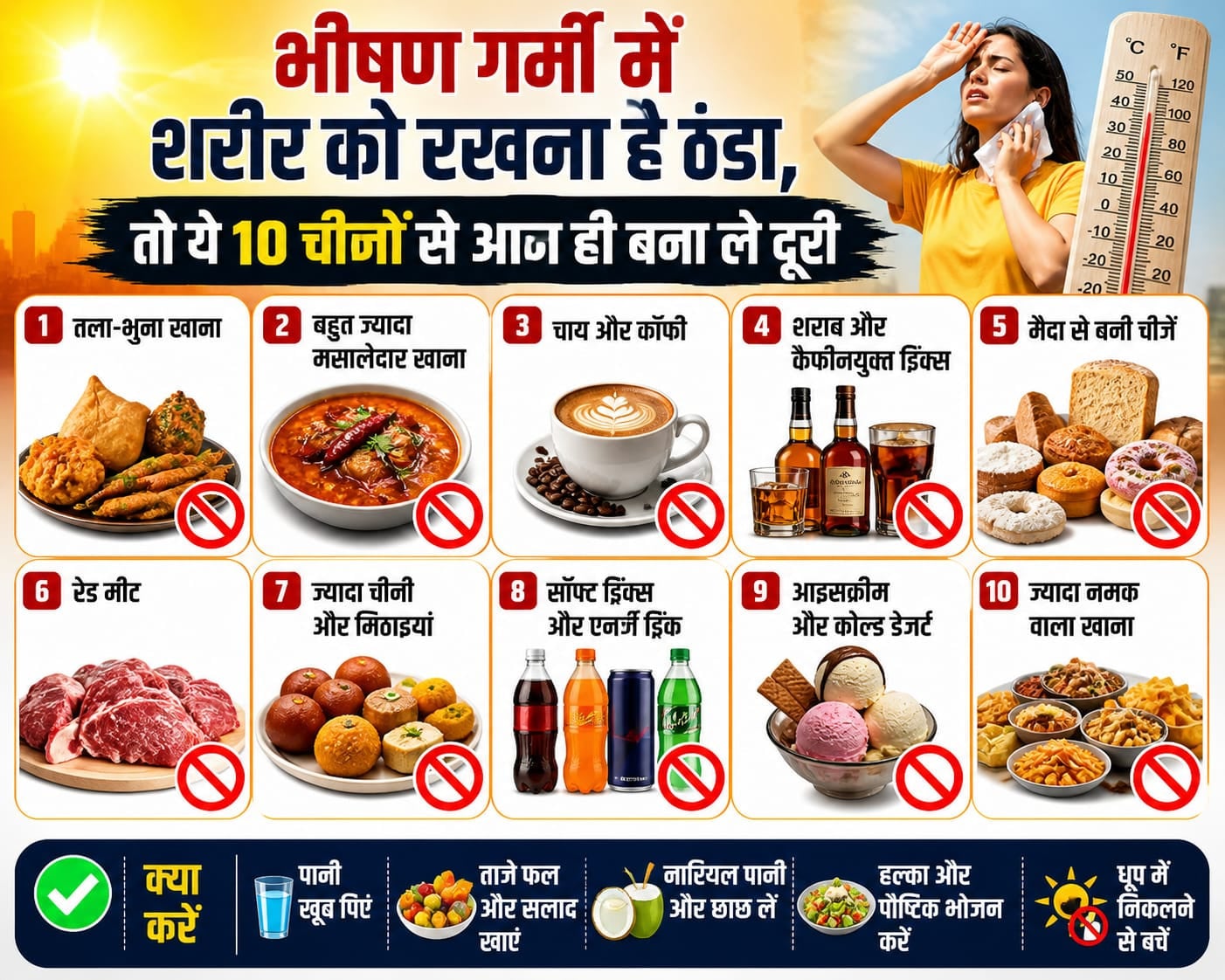 भीषण गर्मी में सेहत बचानी है? तो इन 10 चीजों से आज ही बना लें दूरी