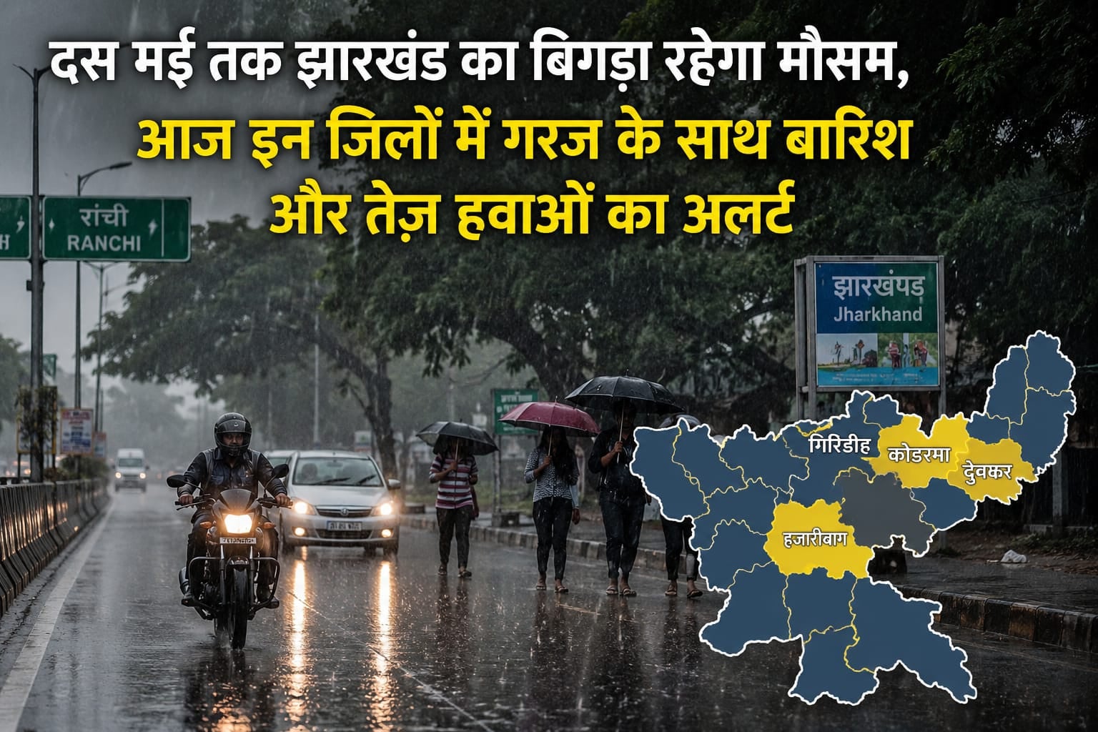 10 मई तक झारखंड में बारिश से राहत नहीं, आज इन जिलों में गरज के साथ बारिश का अलर्ट