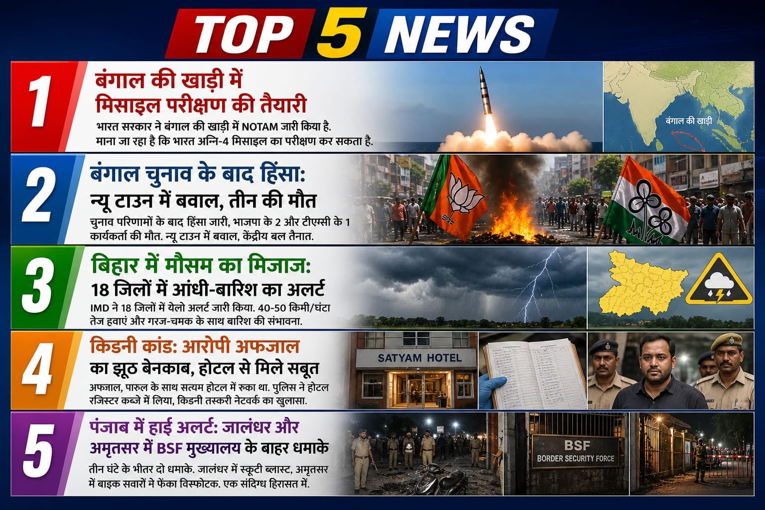 देश विदेश की पांच प्रमुख, जाने क्या है देश का हाल