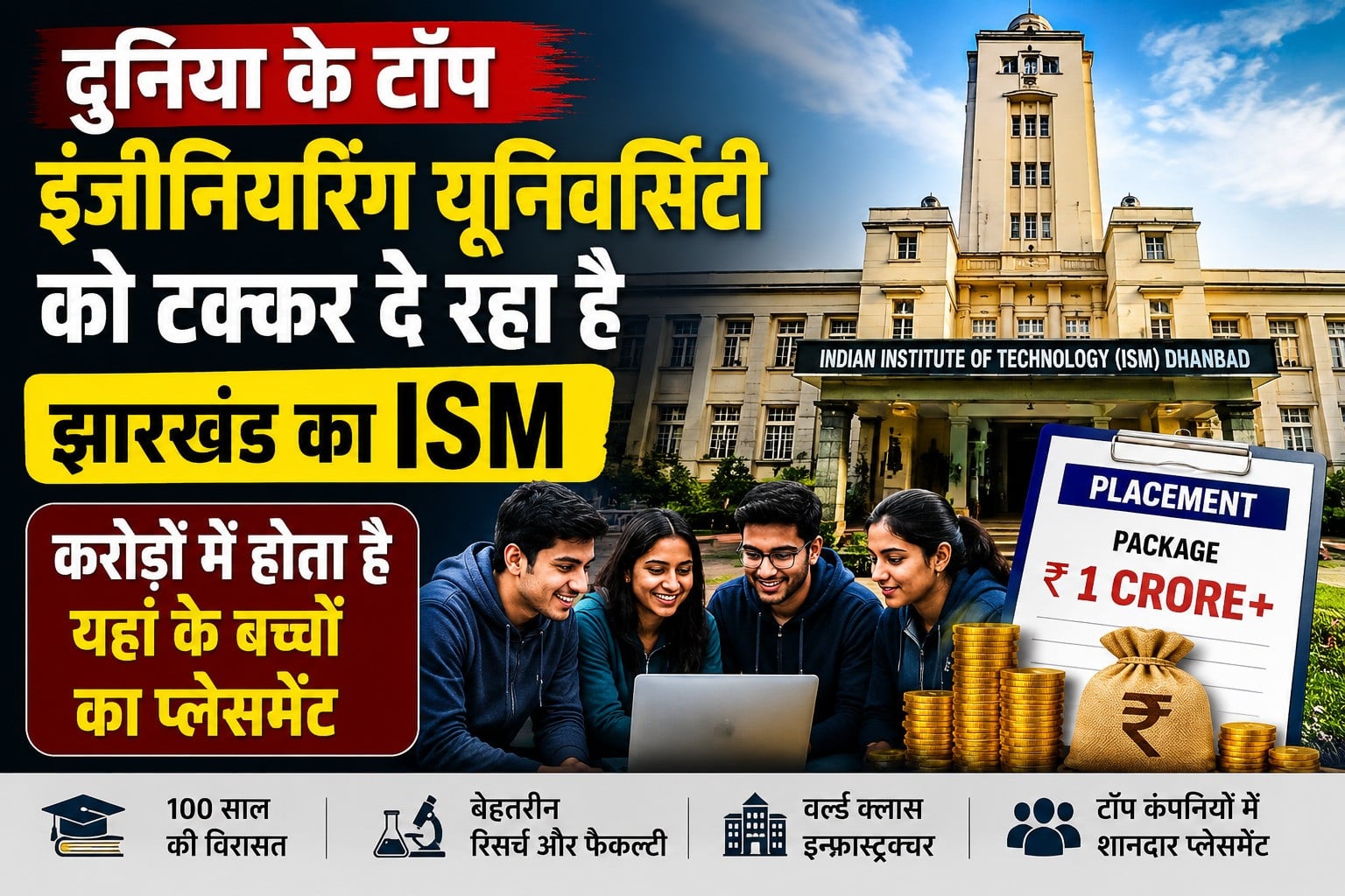 दुनिया के टॉप इंजीनियरिंग यूनिवर्सिटी को टक्कर दे रहा है झारखंड का ISM, करोड़ों में होता है यहां के बच्चों का प्लेसमेंट