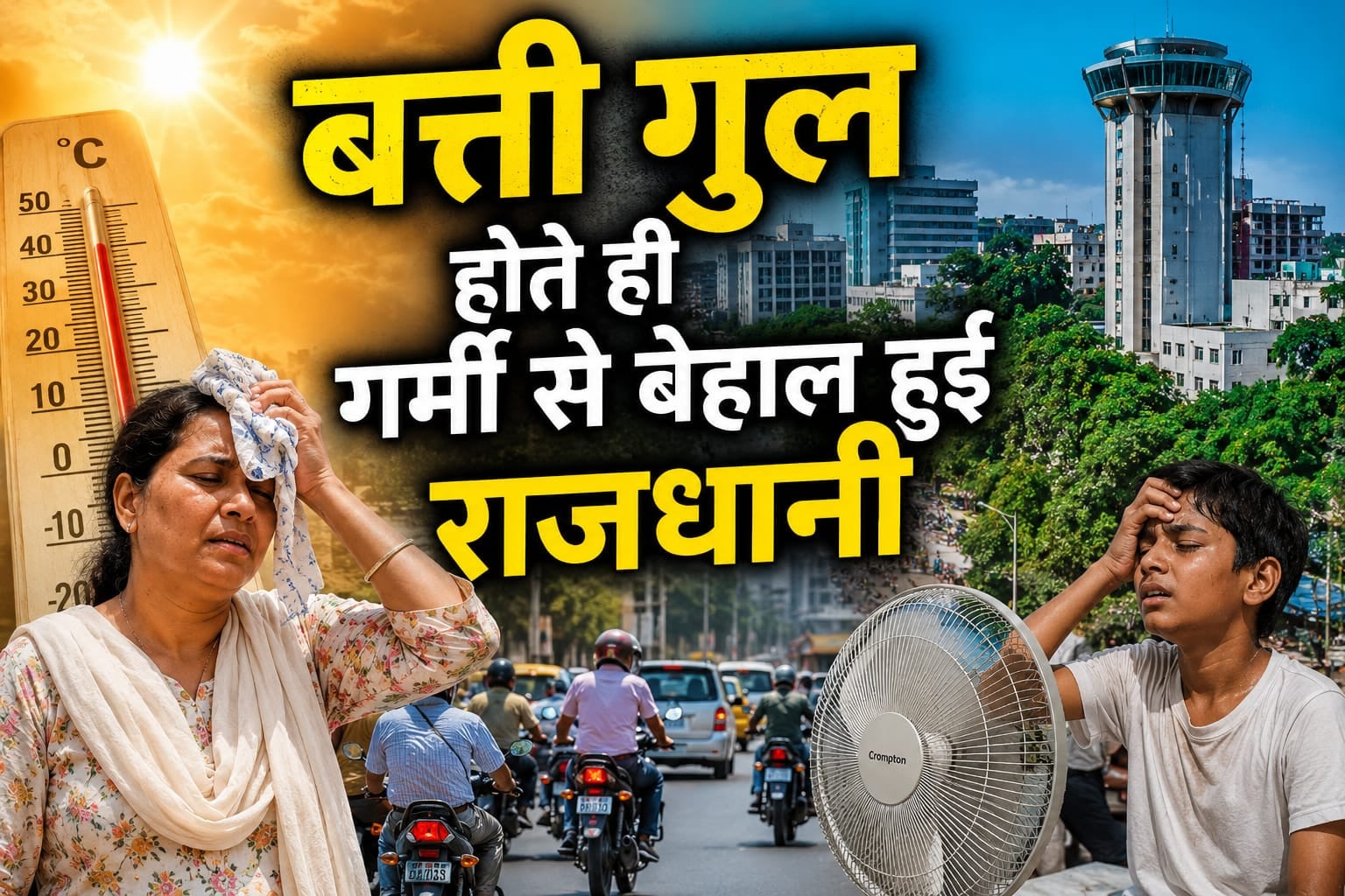 बत्ती गुल होते ही गर्मी से बेहाल हुई राजधानी, घंटो अंधेरे में डूबा रहा शहर, काम-काज ठप