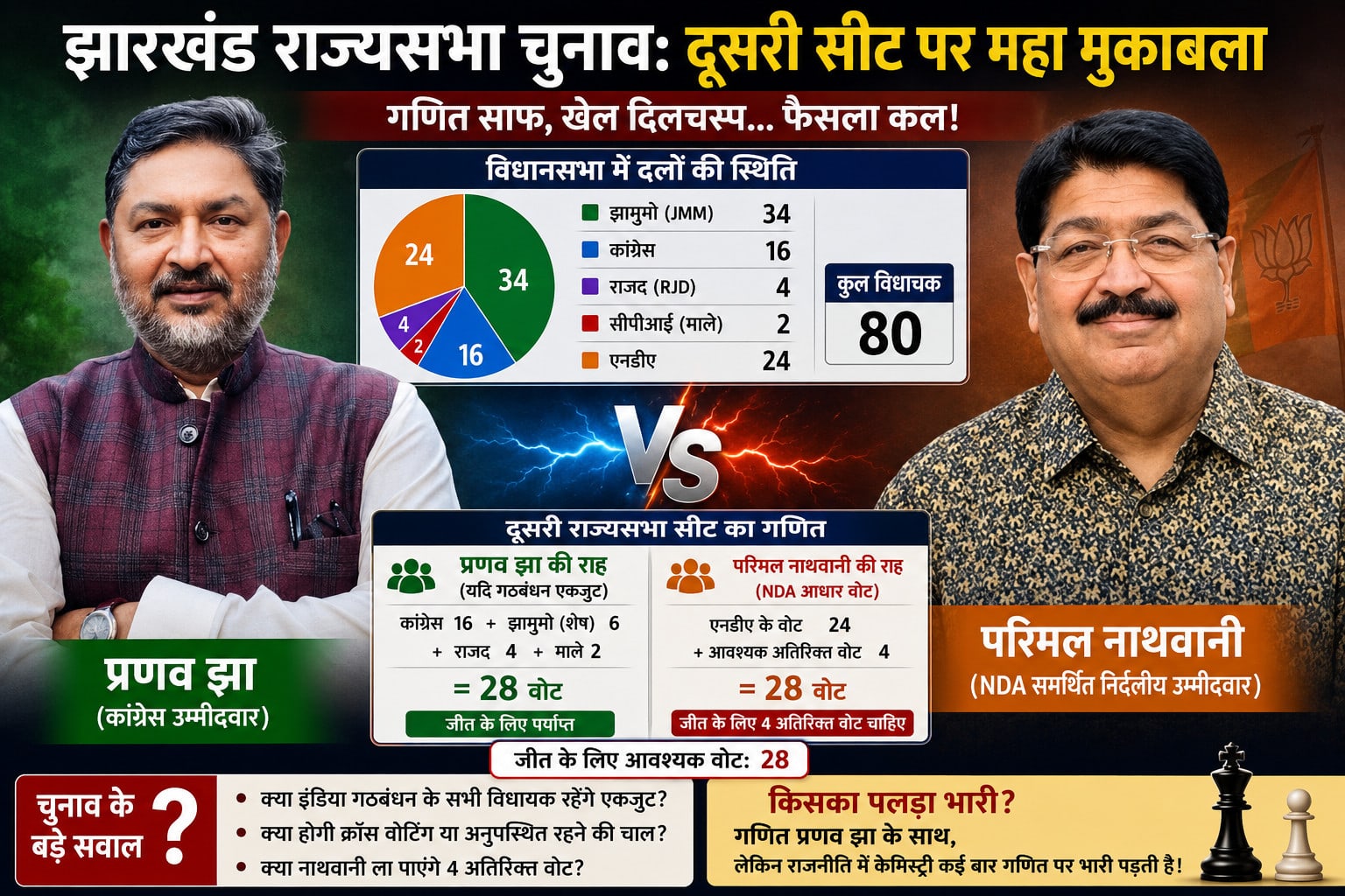Explainer : झारखंड में राज्यसभा चुनाव,  क्या मुख्यमंत्री हेमंत सोरेन का 'मास्टर स्ट्रोक' तय करेगा दूसरी सीट का विजेता ?