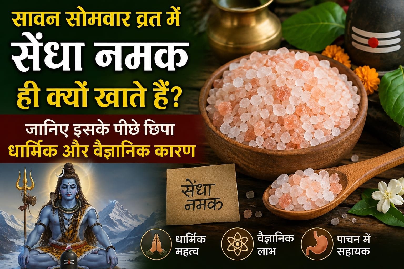 सावन सोमवार व्रत में सेंधा नमक ही क्यों खाते हैं? जानिए इसके पीछे छिपा धार्मिक और वैज्ञानिक कारण