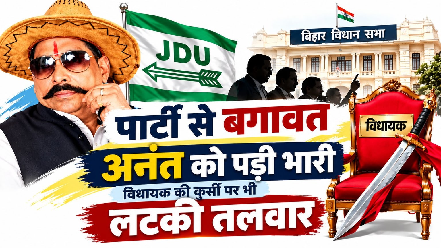 पार्टी से बगावत अनंत को पड़ी भारी, विधायकी भी जाएगी, जदयू ने नीरज के विरोध के आरोप में पत्नी को भी बाहर निकाला