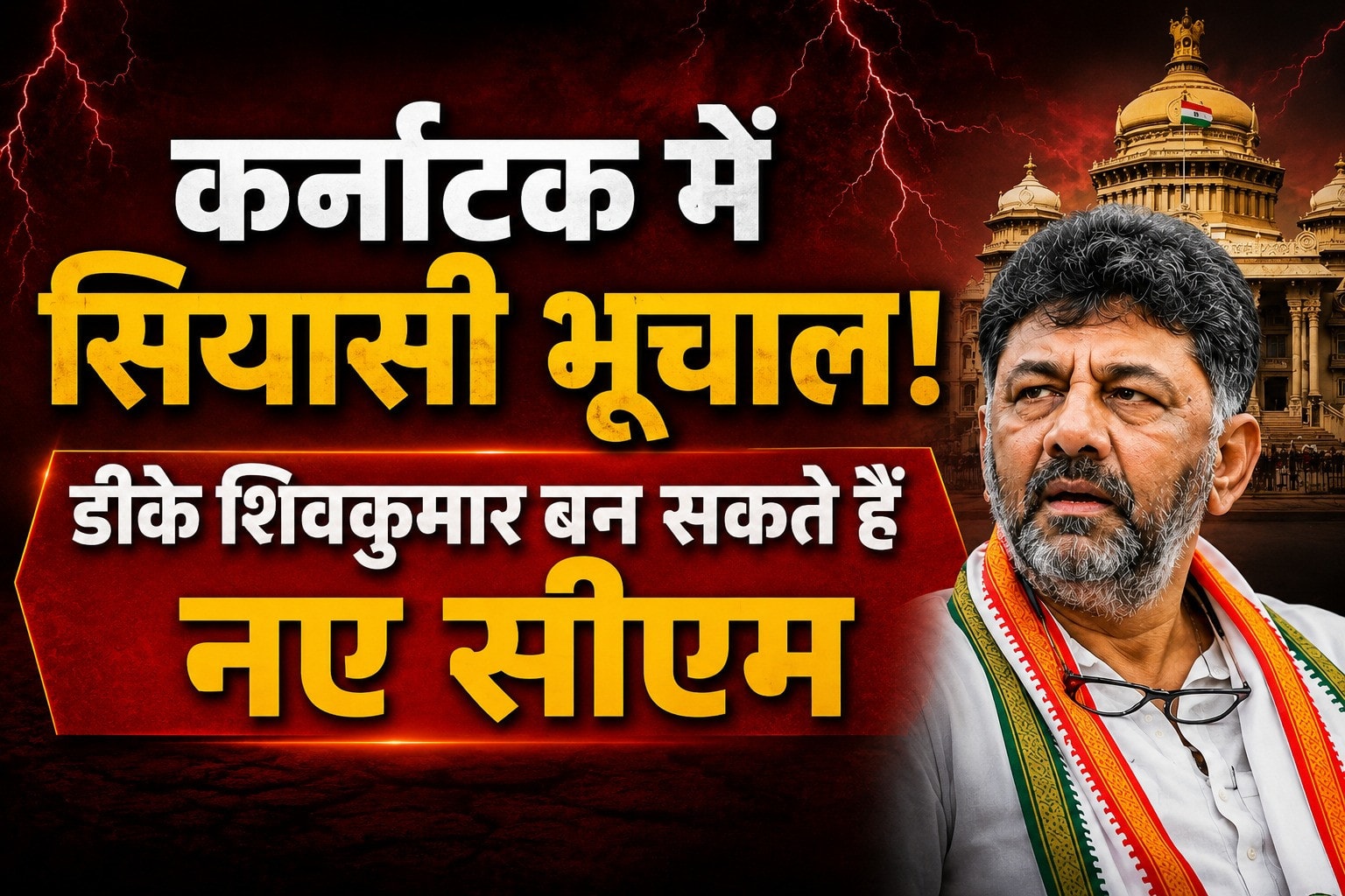 कर्नाटक में सियासी भूचाल! डीके शिवकुमार बन सकते हैं नए सीएम, 4 डिप्टी सीएम के नाम भी फाइनल