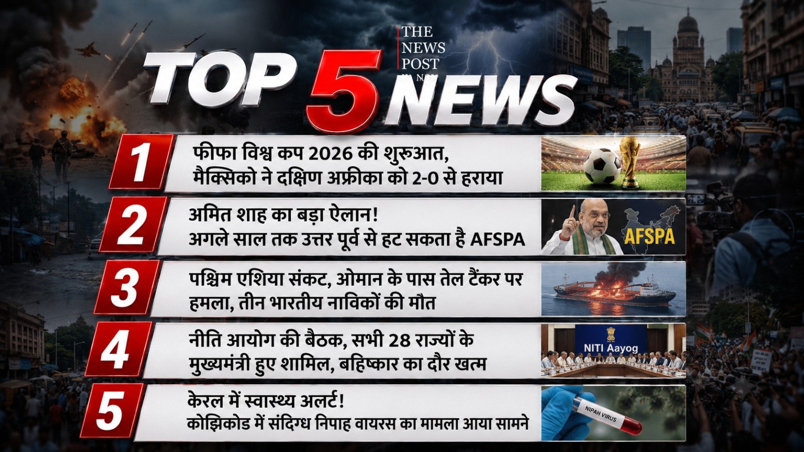 फीफा विश्व कप से लेकर नीति आयोग की बैठक तक, जाने देश-विदेश की 5 प्रमुख खंबरें
