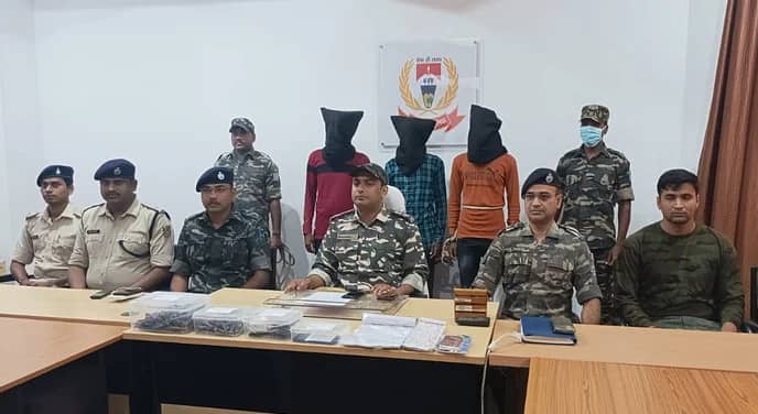JJMP के पांच हार्डकोर नक्सली गिरफ्तार, JJMP का सबजोनल कमांडर भी धराया