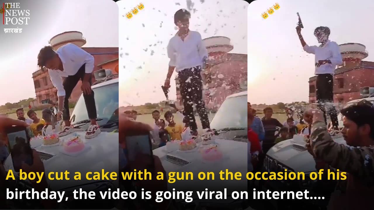 जन्मदिन पर कट्टे से केक काटना युवक को पड़ा भारी, वीडियो वाइरल