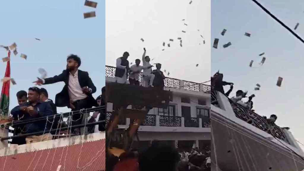 Viral Video : अनोखी शादी! JCB और छत पर चढ़कर बारात पर लुटाए 20 लाख रुपये! लोग बोले- इनकम टैक्स करे जांच, चुनाव के समय कहां से आए इतने पैसे