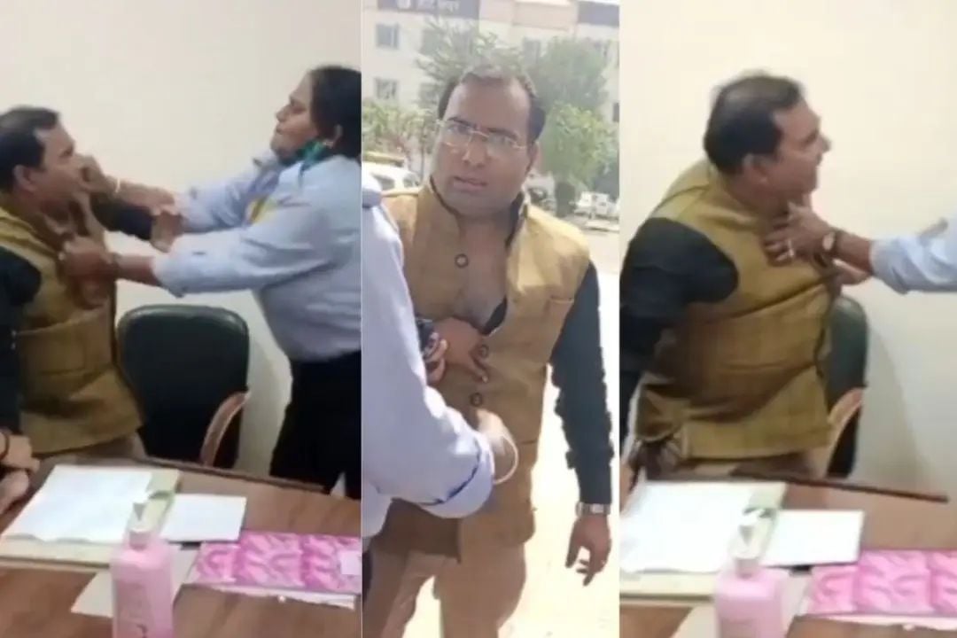 अय्याश ऑफिसर! कैंसर इंस्टीट्यूट के अधिकारी पर भारी पड़ी नारी शक्ति, ऑफिसर को पीटते हुए निकाला जुलूस, देखें वीडियो