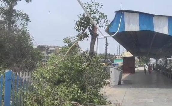 साहिबगंज में आंधी तूफान ने मचाई तबाही, कहीं टूटा बिजली का खंभा,तो कहीं उड़े छत के छप्पर, ट्रेन परिचालन भी हुआ बाधित