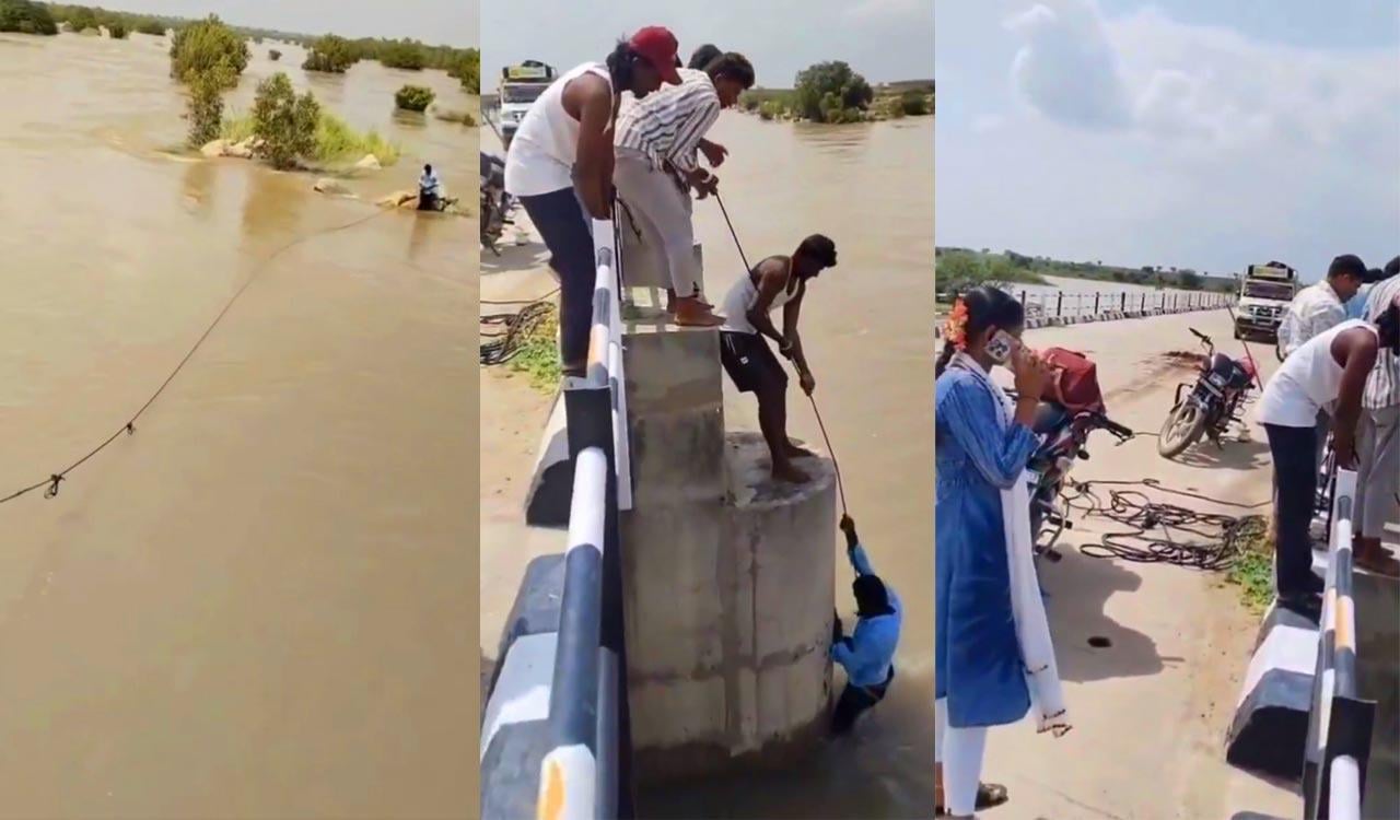 ब्रिज पर सेल्फी ले रहे पति को पत्नी ने धक्का देकर गिराया, स्थानीय गोताखोरों ने ऐसे बचाई जान, देखिए वीडियो