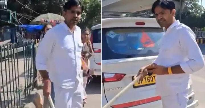 पहले महिलाओं को दी गंदी गलियां फिर रॉड लेकर सड़क पर दौडाया, सामने आया कैब ड्राइवर के अभद्र व्यवहार का VIDEO