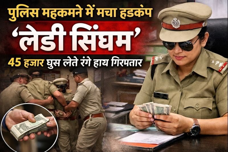 कभी अपराधियों का किया था एनकाउंटर, अब 45 हज़ार घूस लेते पकड़ी गई लेडी सिंघम, पुलिस महकमे में मचा हड़कंप