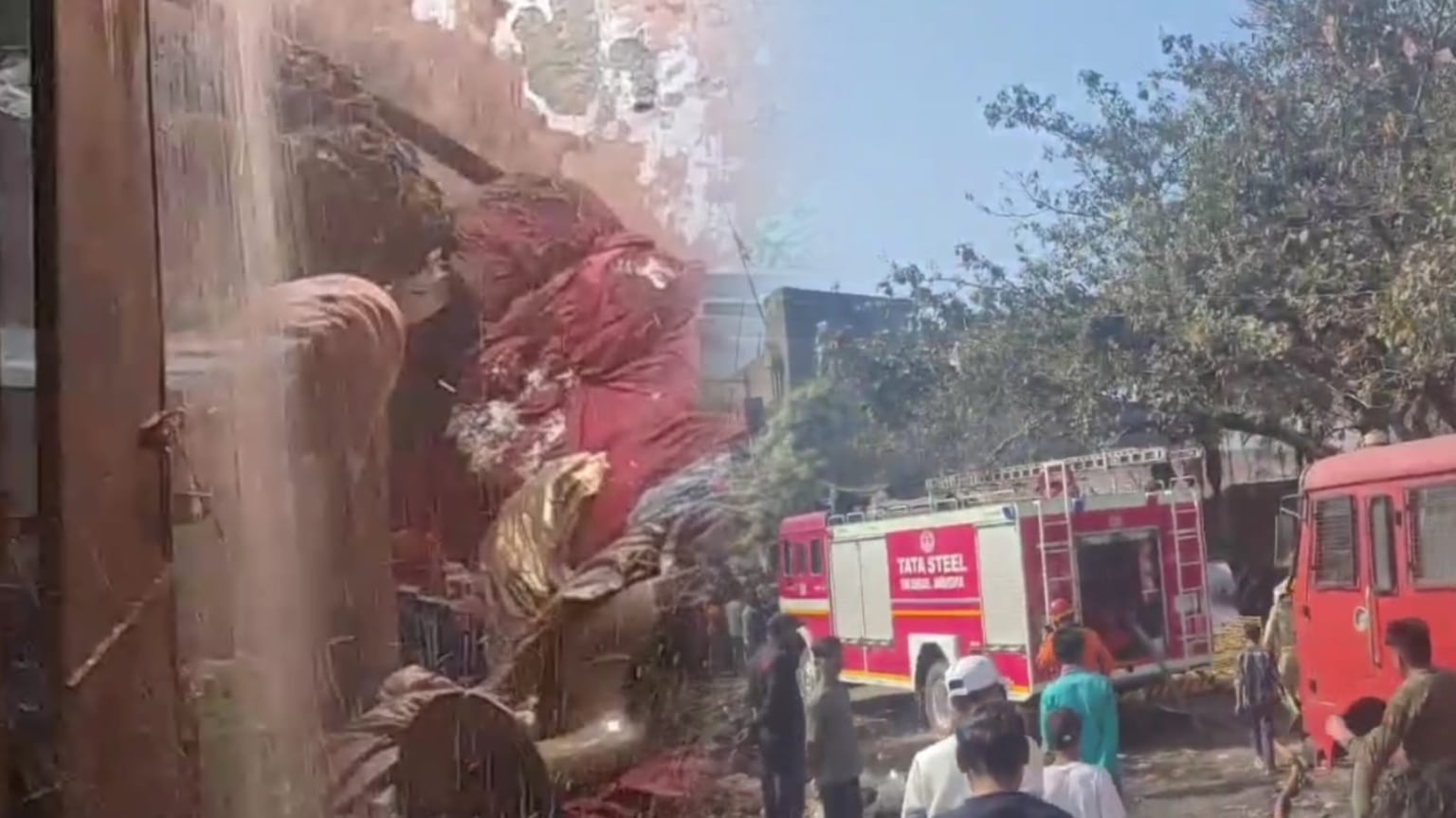 जमशेदपुर में टेंट गोदाम में लगी भीषण आग, लाखों का सामान जलकर खाक