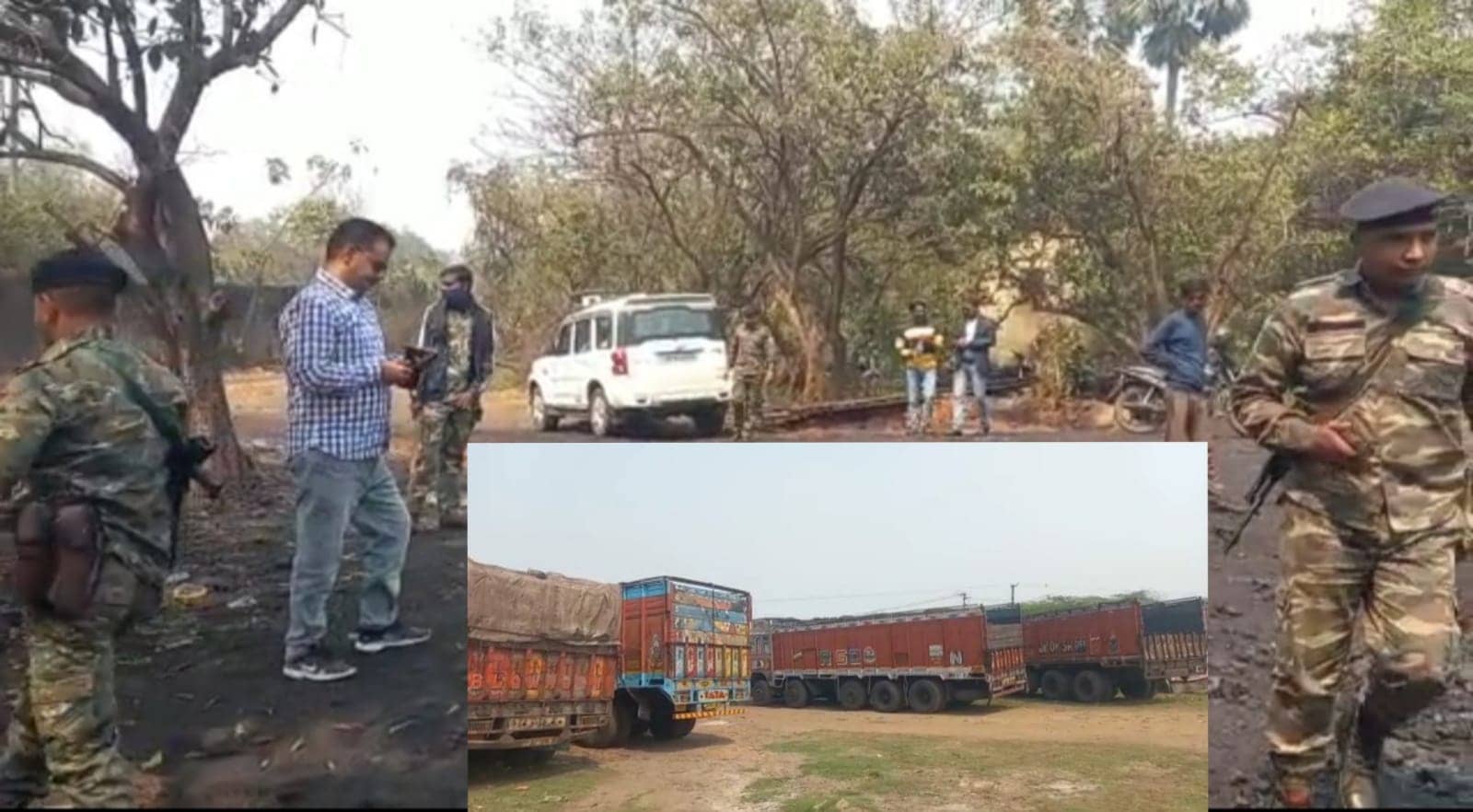 अवैध भट्ठे में छापेमारी, आठ ट्रक सहित एक हिरासत में